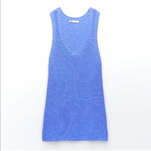 Zara Mini Dress. Blue Knit.